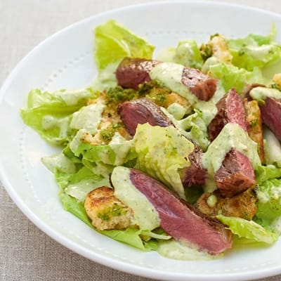 Char-Grilled Steak & Pesto Salad