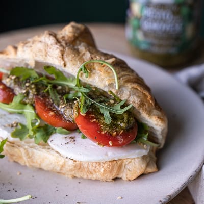 Breakfast Caprese Croissant