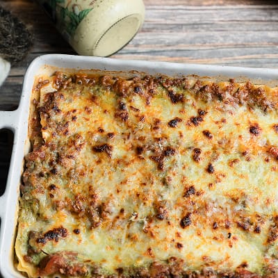 Holiday Alfredo Pesto Lasagna