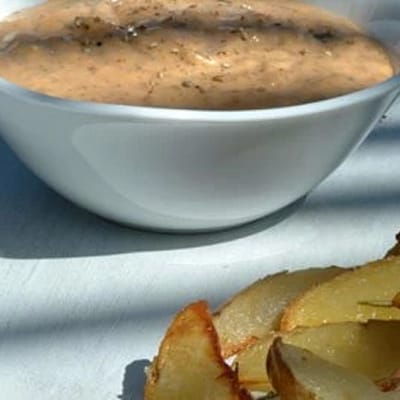 Potatoes with Tomato Pesto Dip